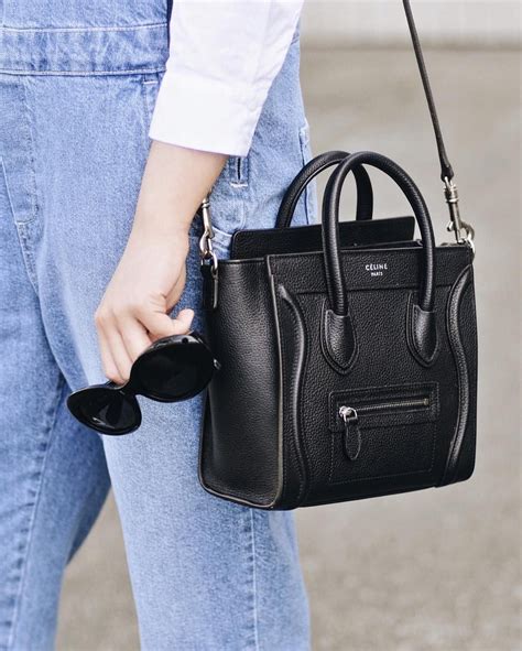 celine black luggage bag|celine nano luggage tote bag.